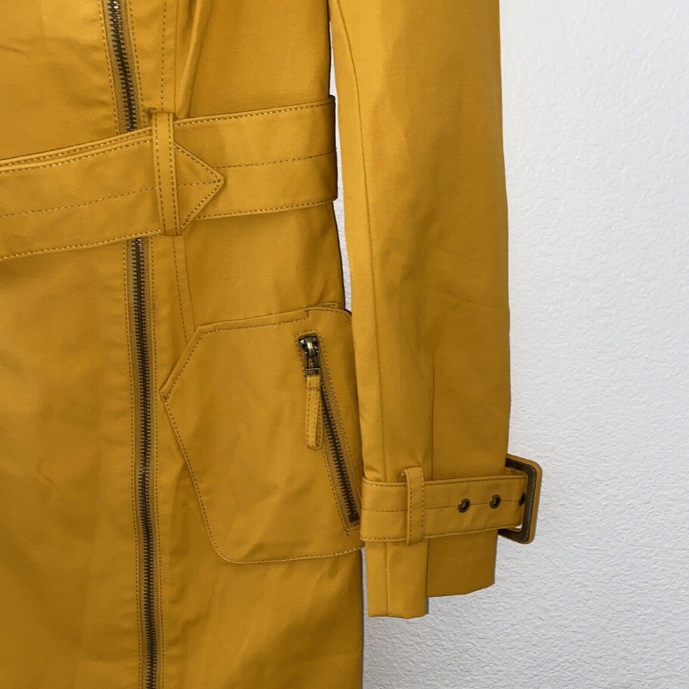 Blanc Noir Multi Zippered Pockets Belted Trench Coat Womens Cotton Blends SZ S - Picture 3 of 14